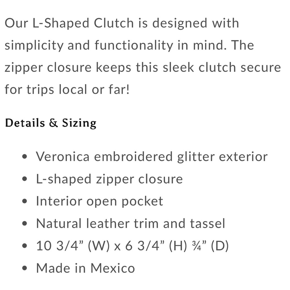 Consuela L-Shaped Clutch. Neon Zebra Embroidery - Picture 6 of 6